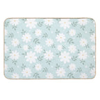 Cute Daisies on A Soft Green Background  Slip-Resistant Bath Mat