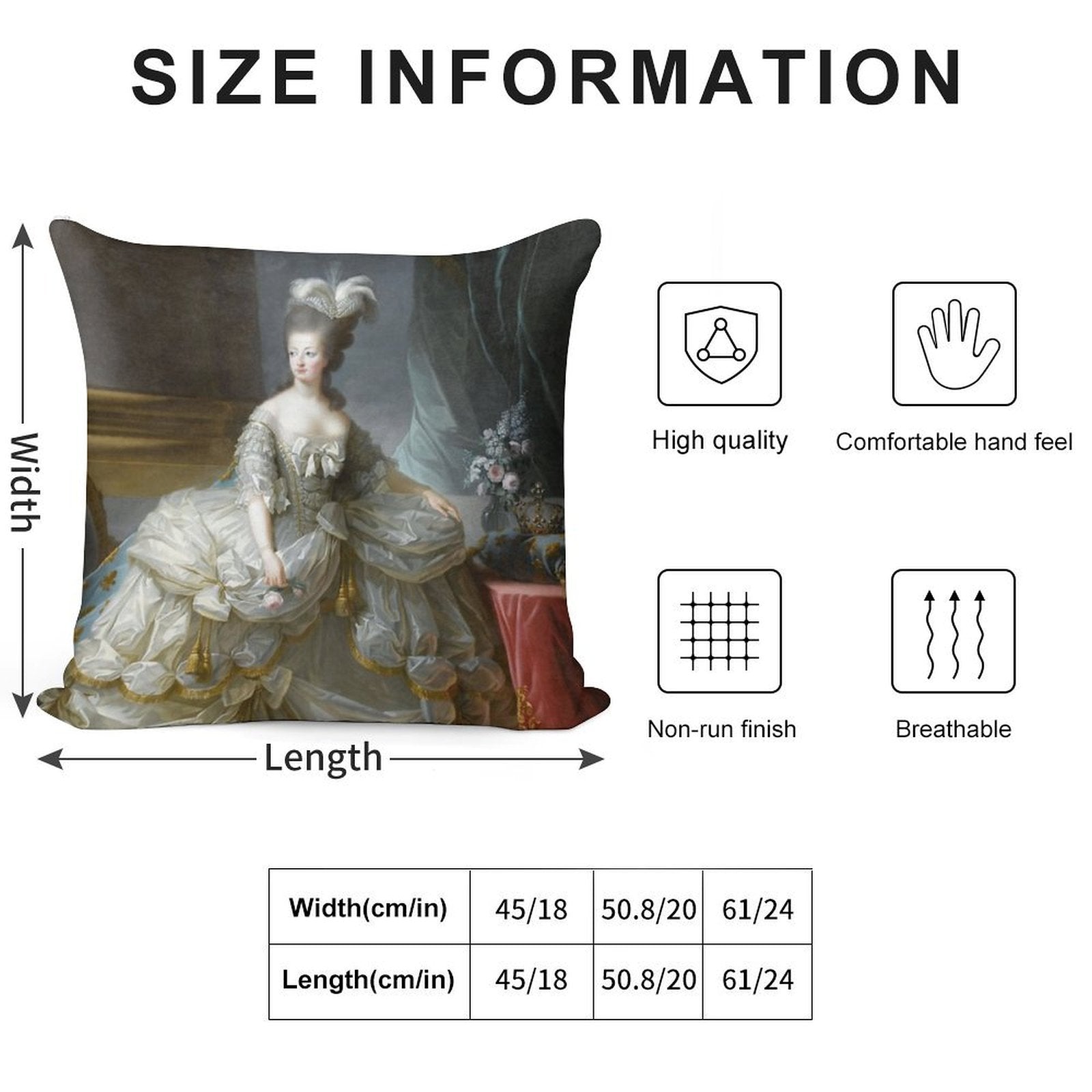 Marie-Antoinette Reine De France - Anonyme, D'après Louise-Elisabeth Vigée Le Brun Soft Durable Construction Throw Pillow