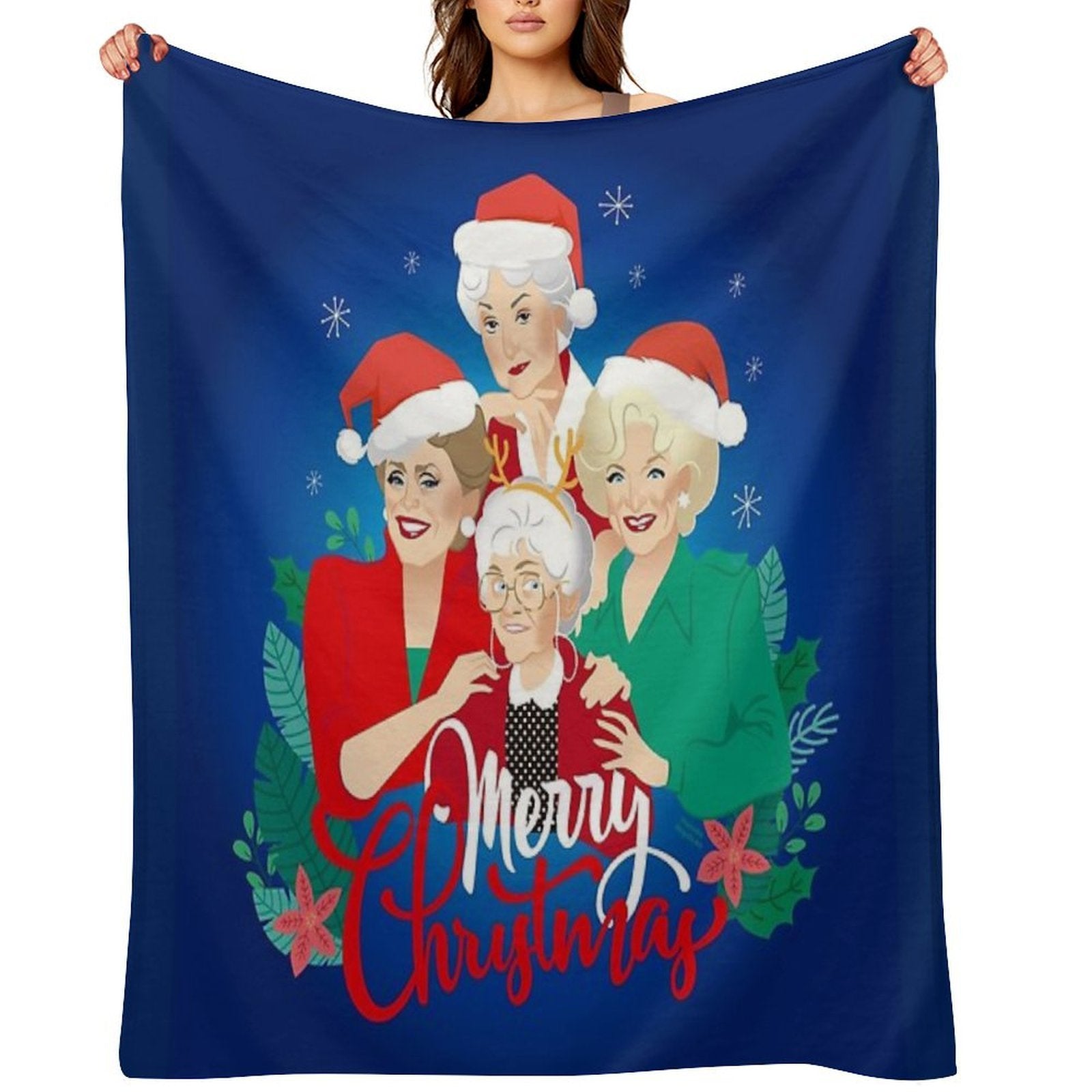 Christmas Girls! Machine-washable Throw Blanket