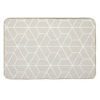 Serene Retro Mosaic - Linen Beige And White  Toxin-Free Bath Mat