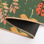 Botanical Background with Ladybugs  Multi-Purpose Bath Mat