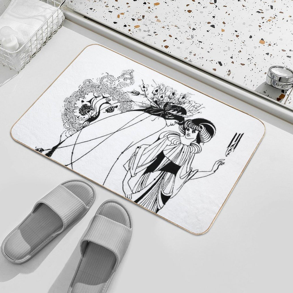 HD. The Peacock Skirt; from Salomé,  by Aubrey Beardsley  Non-Slip Bath Mat