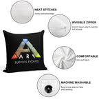 Ark Survival Evolved ( Black ) Soft Hidden Zipper Throw Pillow