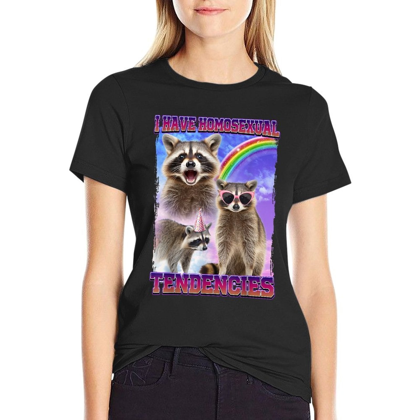 I Have Homosexual Tendencies Raccoon, Small  Lightweight T-Shirt