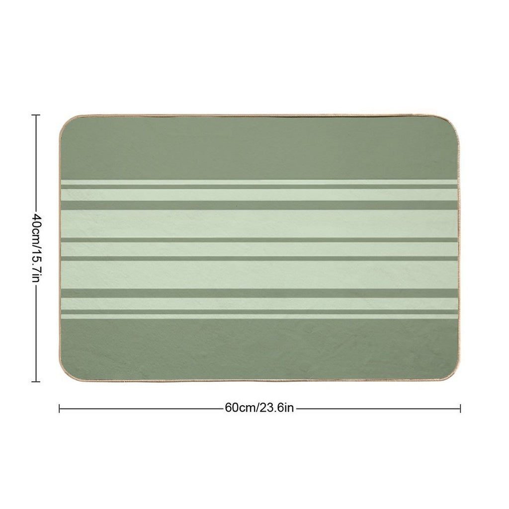 Simple Horizontal Stripes Design - Green  High-Traffic Bath Mat