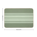 Simple Horizontal Stripes Design - Green  High-Traffic Bath Mat