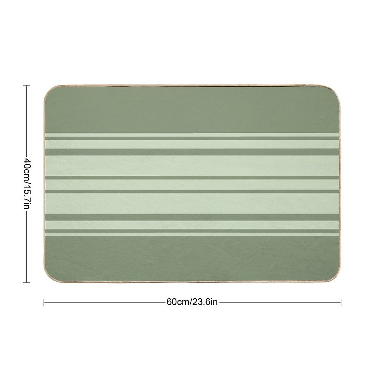 Simple Horizontal Stripes Design - Green  High-Traffic Bath Mat
