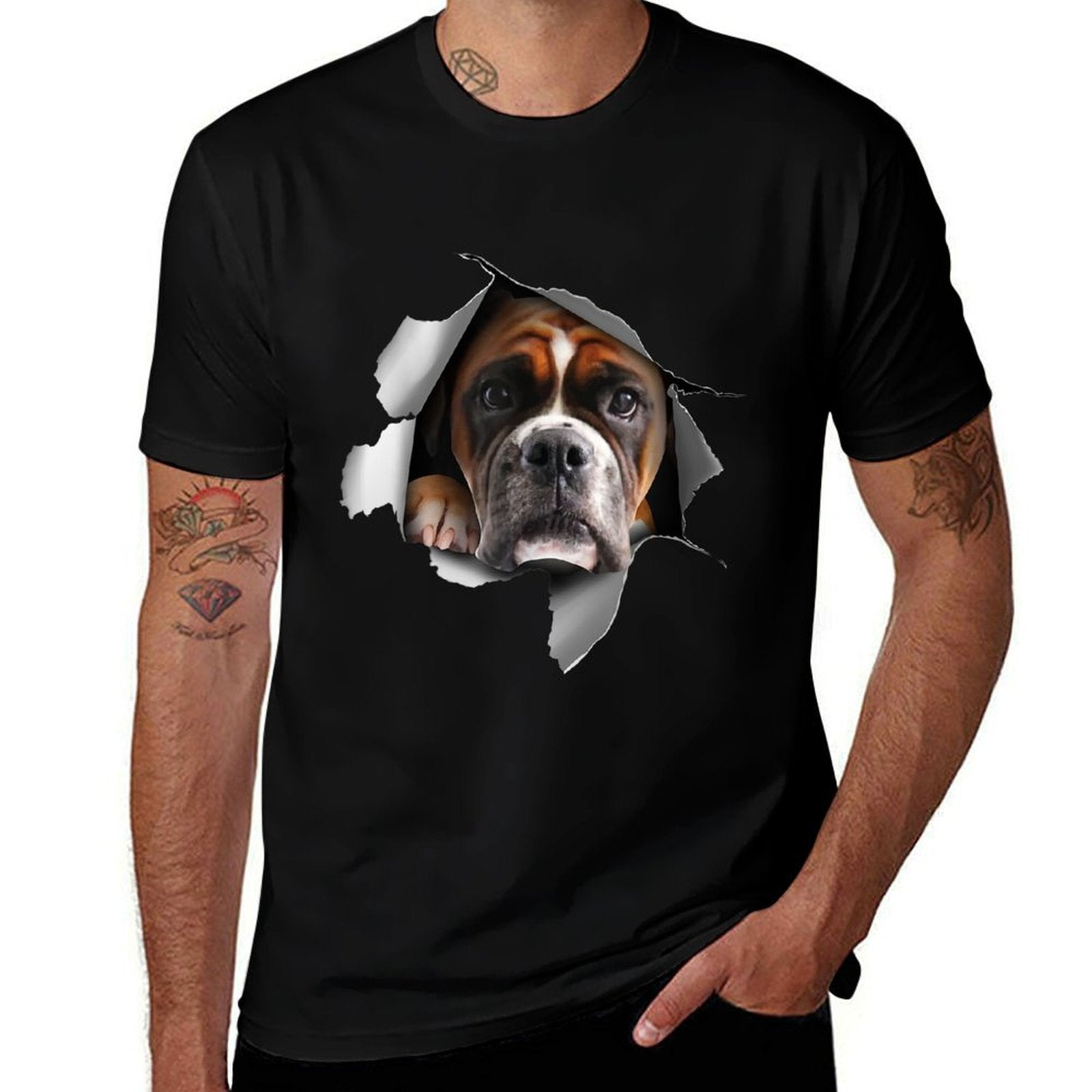 Cool Boxer Dog For Men Women Puppy Owner Dog Lover Trainer  Wrinkle-resistant T-Shirt