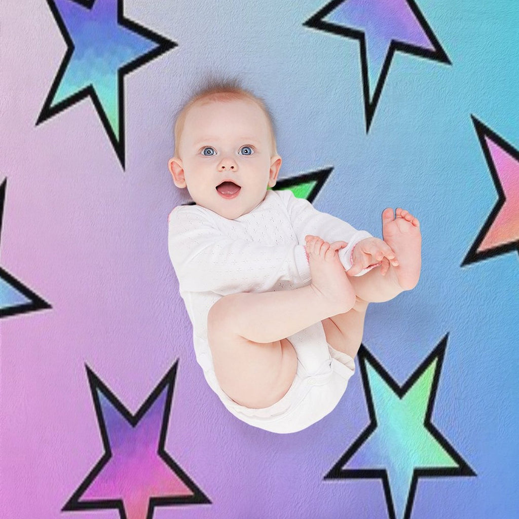 Colorful Star Shapes Pattern- Velvety-soft Throw Blanket