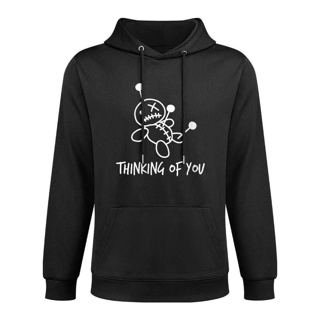 Womens Thinking of You Funny Voodoo Doll Valentines Day Joke Breathable Fabric Hoodie