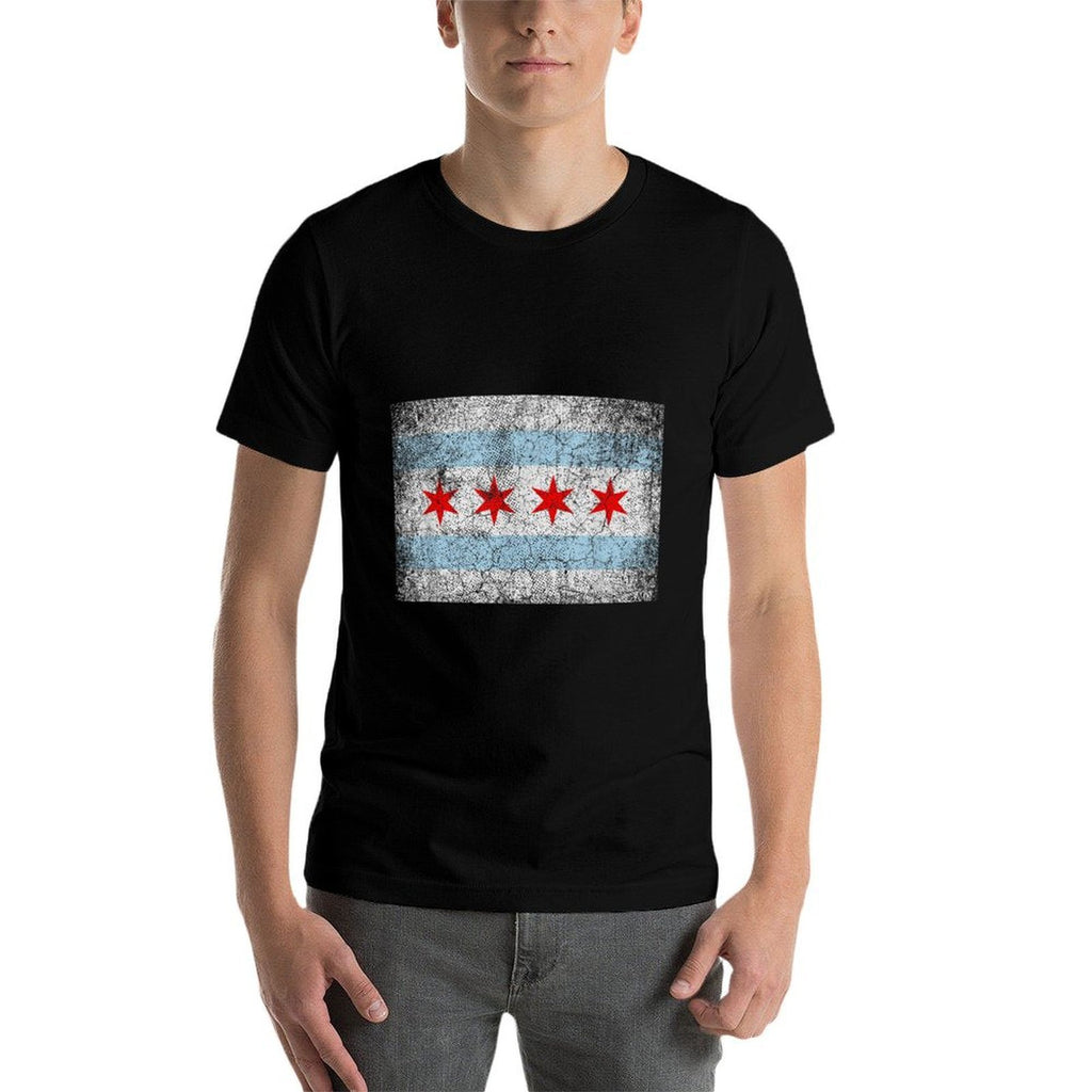 Chicago Distressed Vintage Style Pride Men Women  Stretchy T-Shirt