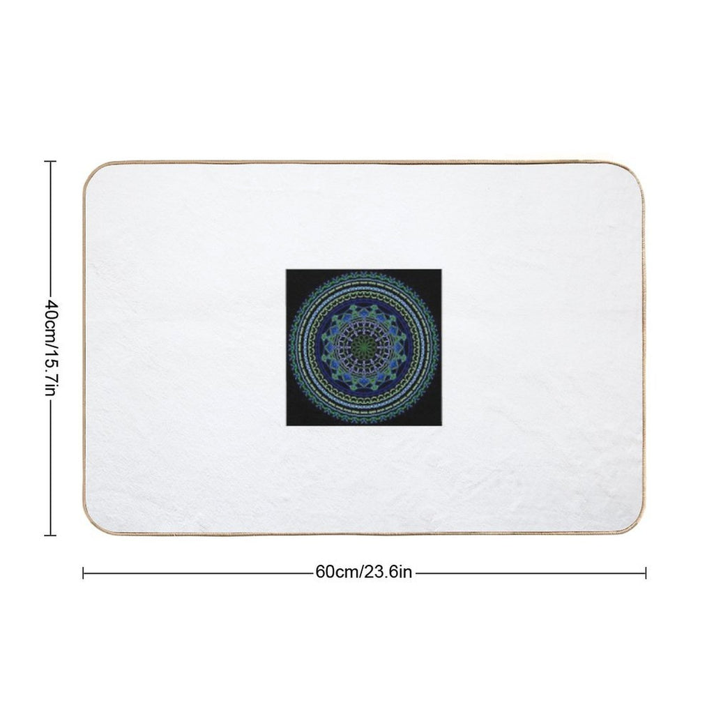 Forest & Tide Mandala – Earth-Inspired Spiritual Geometry for Nature Souls  Non-Slip Bath Mat