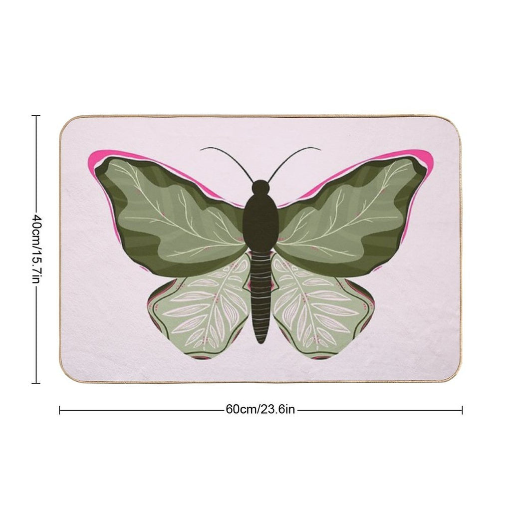Monstera Butterfly  Anti-Trip Bath Mat