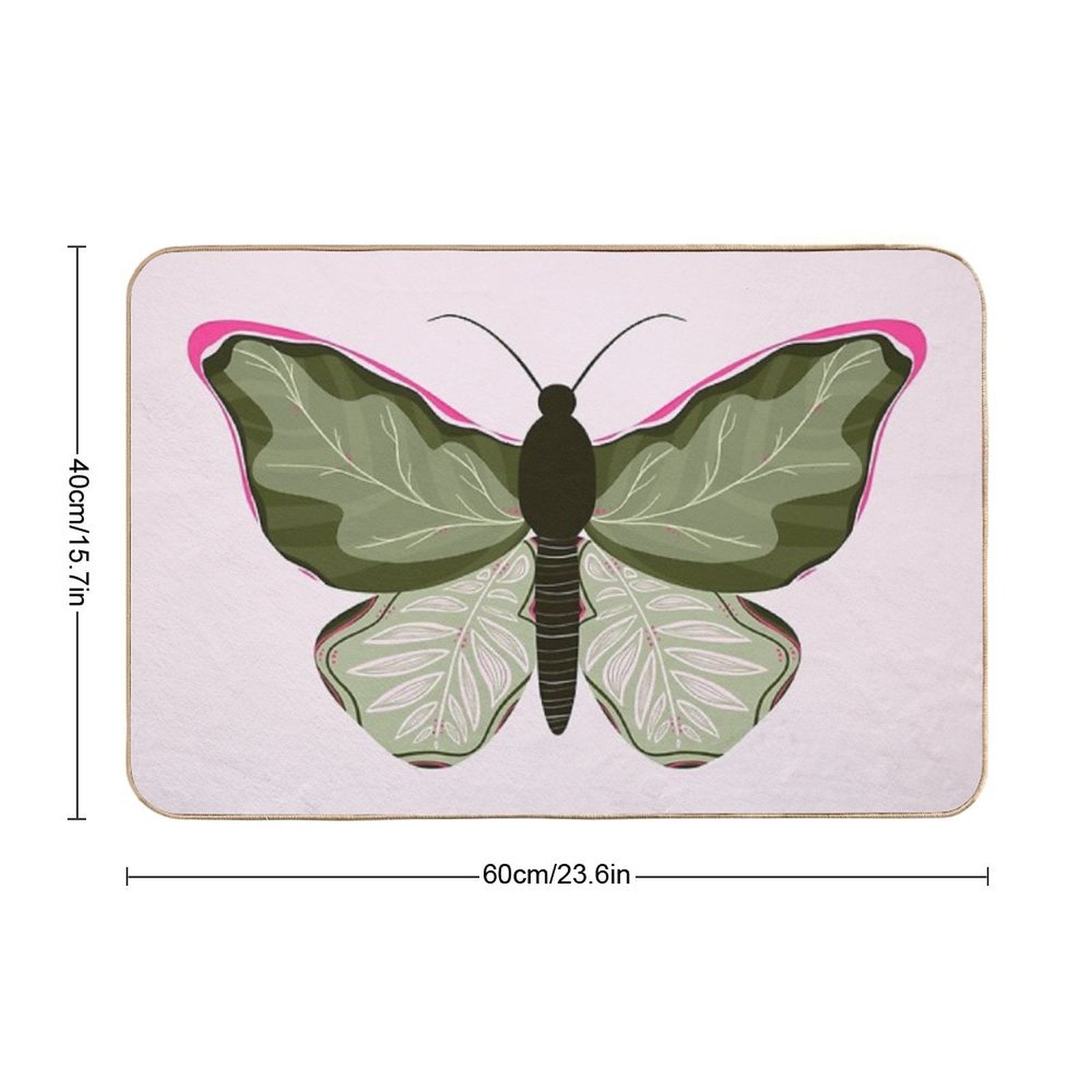 Monstera Butterfly  Anti-Trip Bath Mat