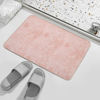 Pink Leaves And Plants Background Durable Bath Mat
