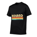 ROLAND Surname Funny Retro Vintage 80s 90s Birthday Reunion  Slim-fit Cut T-Shirt