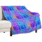 Believer -  Neon Rainbow Versatility Throw Blanket
