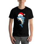 Christmas Lights Dolphin Wearing Xmas Hat - Dolphin Lover  Slim-fit Cut T-Shirt