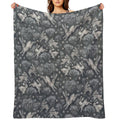 Hares Field, Winter Snow Field Bunnies Rabbits Pattern Grey Versatility Throw Blanket