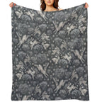 Hares Field, Winter Snow Field Bunnies Rabbits Pattern Grey Versatility Throw Blanket