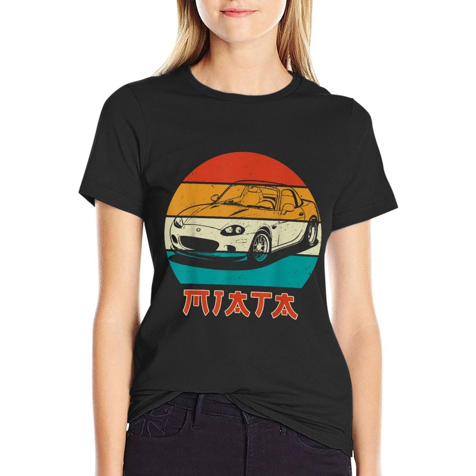 Japanese Miata Car Retro Vintage Sports Car Legend 90s  Cotton T-Shirt