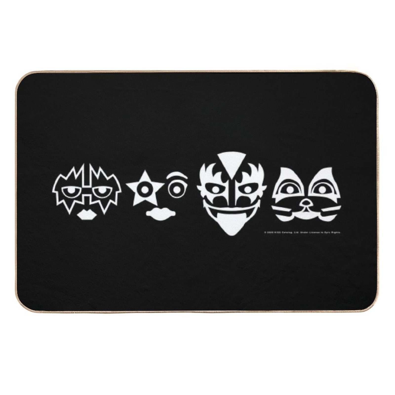 Kiss (Masks) White on Black  Anti-Trip Bath Mat