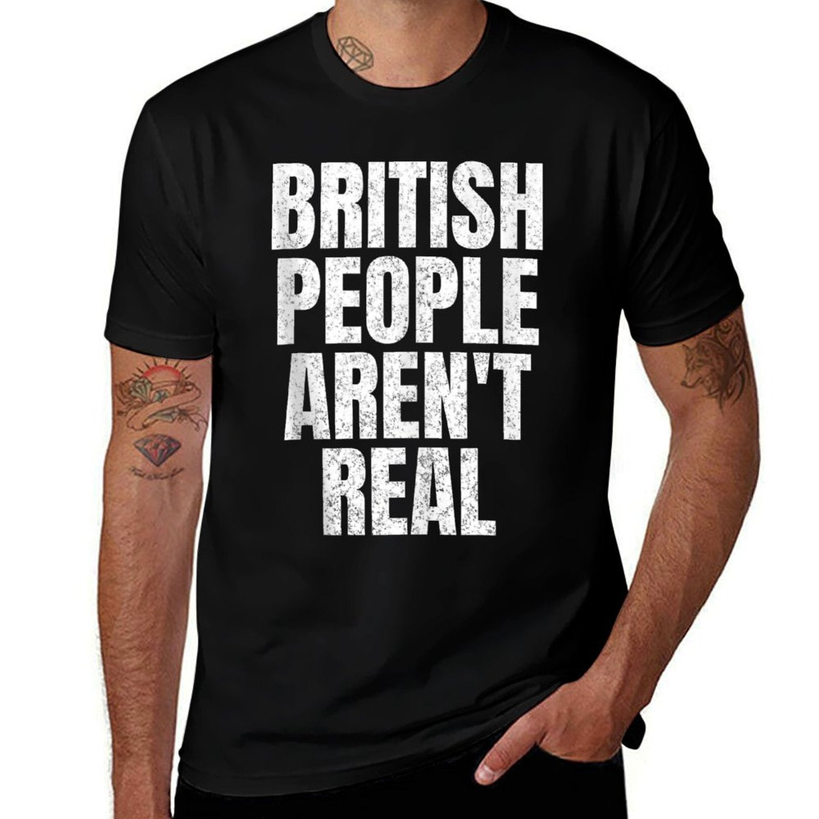 British People Arent Real Funny Meme Saying 2024 Gag  Quick-drying T-Shirt