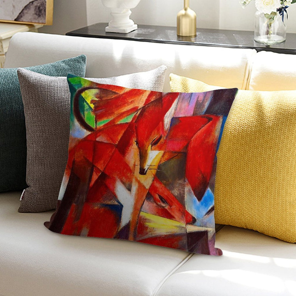 Franz Marc Foxes Soft Warmth Comfort Throw Pillow