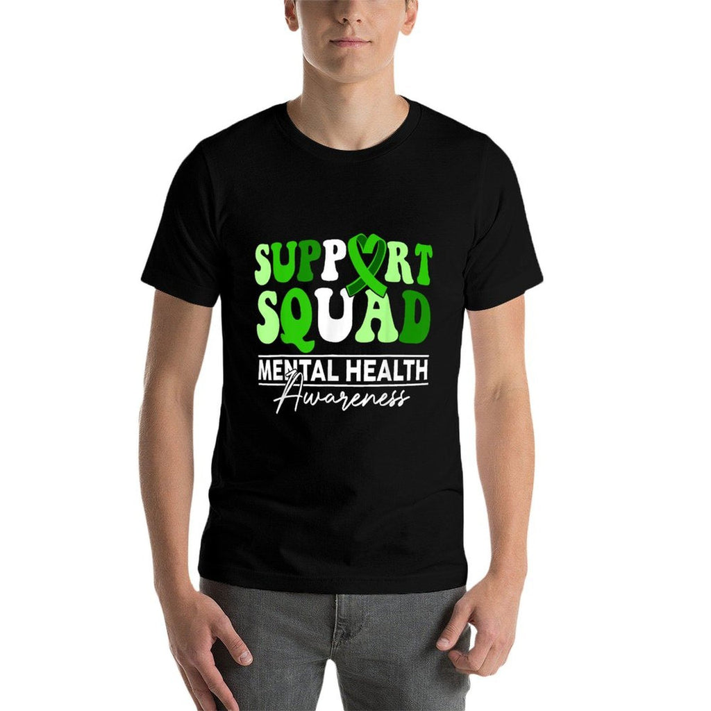 Support Squad Sunflower Hair Mental Health Awareness  Stretchy T-Shirt