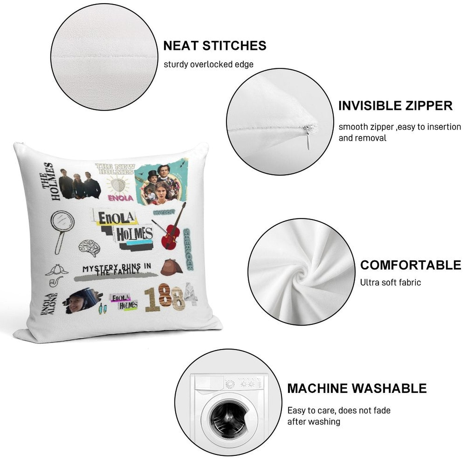 Enola Holmes Soft Style Accent Throw Pillow