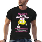 BSN LPN CNA Funny Nursing Chick Welcome To Night Shift Nurse  Fade-proof Color T-Shirt