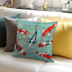 Le Ballet Des Carpes Koi Soft Home Decor Throw Pillow