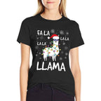 Fa La La Llama Women Men Kids Funny Llama Christmas  Polyester Blend T-Shirt
