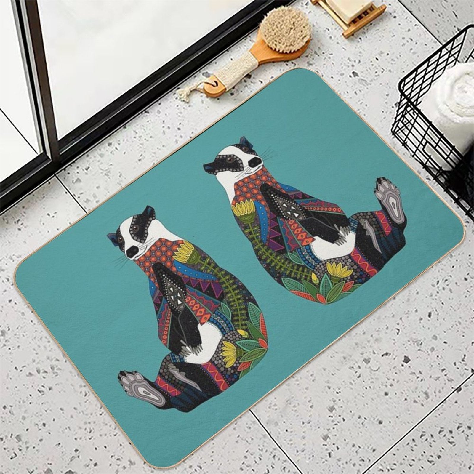 Badger Turquoise  Dirt-Trapping Bath Mat