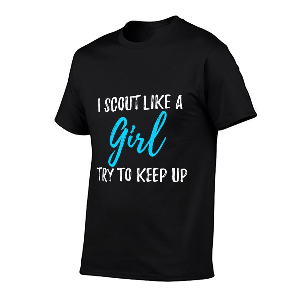 I Scout Like A Girl Gift  Ribbed Collar T-Shirt