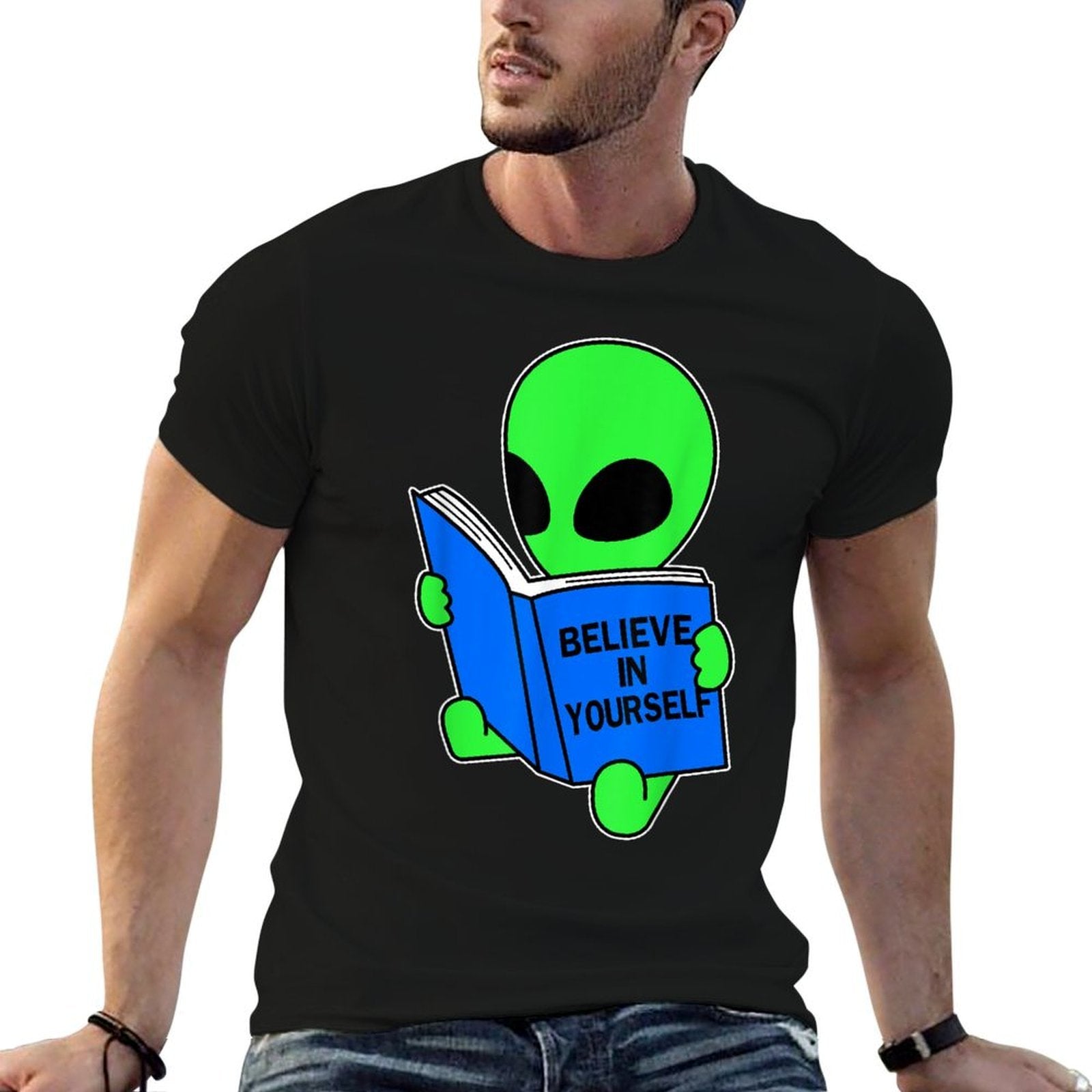 Believe in Yourself Funny Alien Ufo Design  Breathable T-Shirt