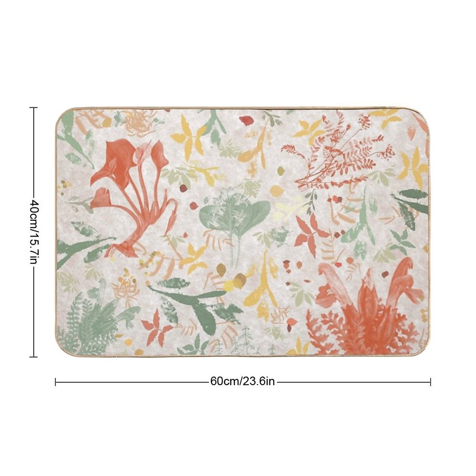 Vintage Floras - Ft. Retro Colors - Environmental Pattern  Eco-Friendly Bath Mat