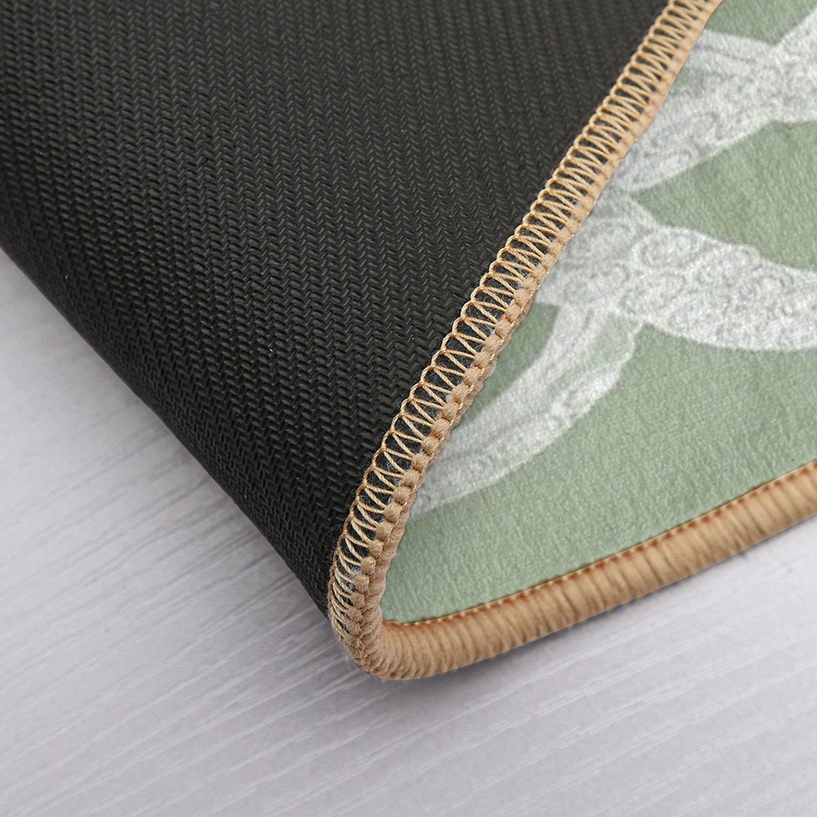 Half Octopus  Right Side  Vintage Octopus  Tentacles  Sea Creatures  Nautical  Ocean  Sea  Beach  Diptych  Sage Green  Stain-Proof Bath Mat