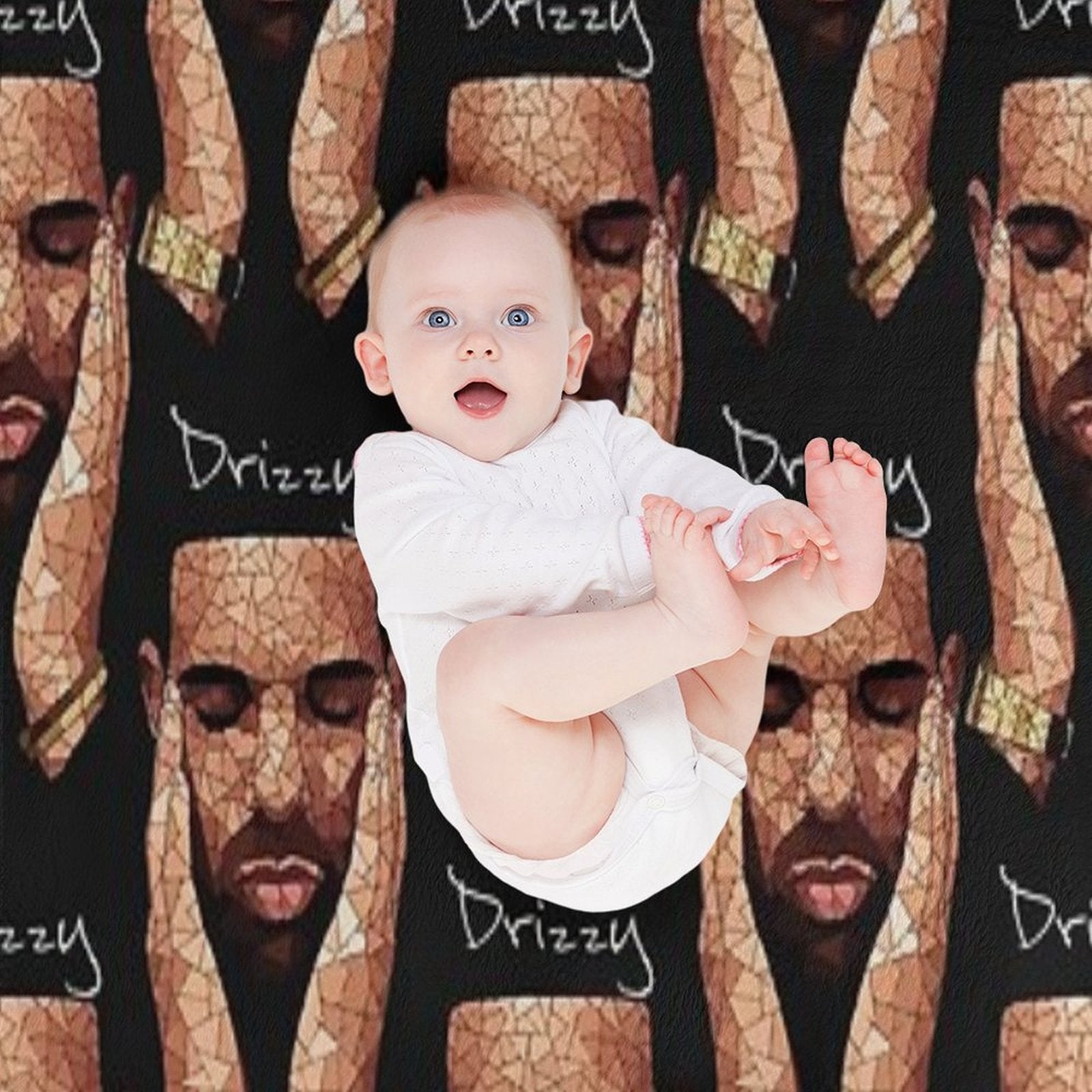 Drke Drizzy Rapper Moasiac Machine-washable Throw Blanket
