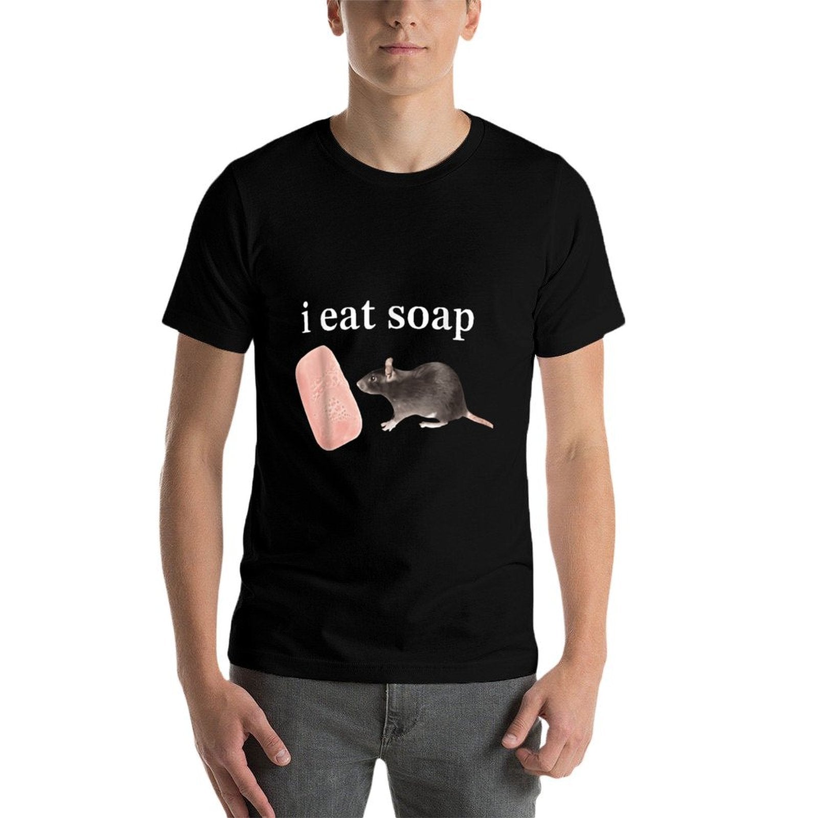 Vintage FUNNY Meme I Eat Soap Rat  Easy-care T-Shirt