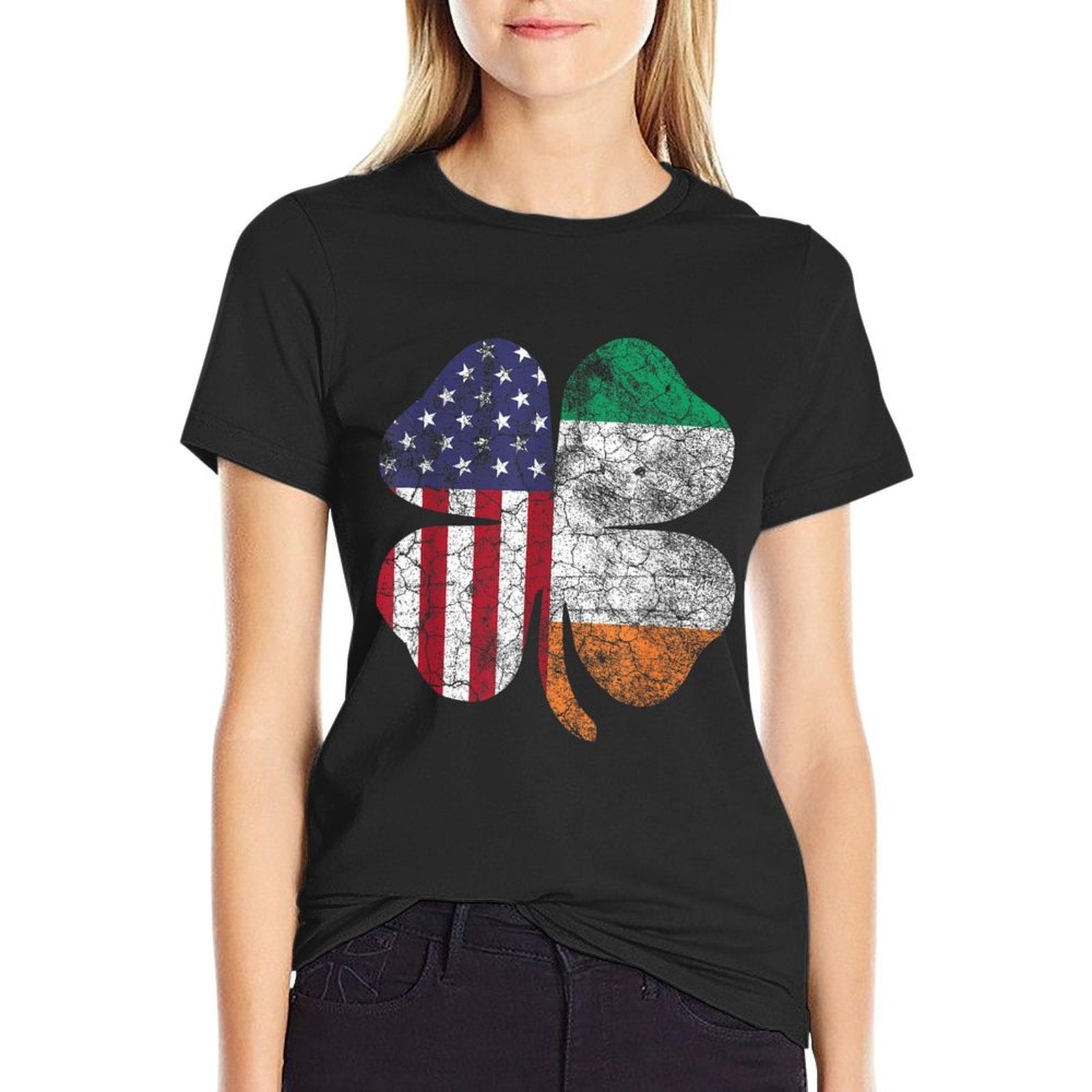 Irish American Ireland ST PATRICKS DAY Gift Lucky  Polyester Blend T-Shirt