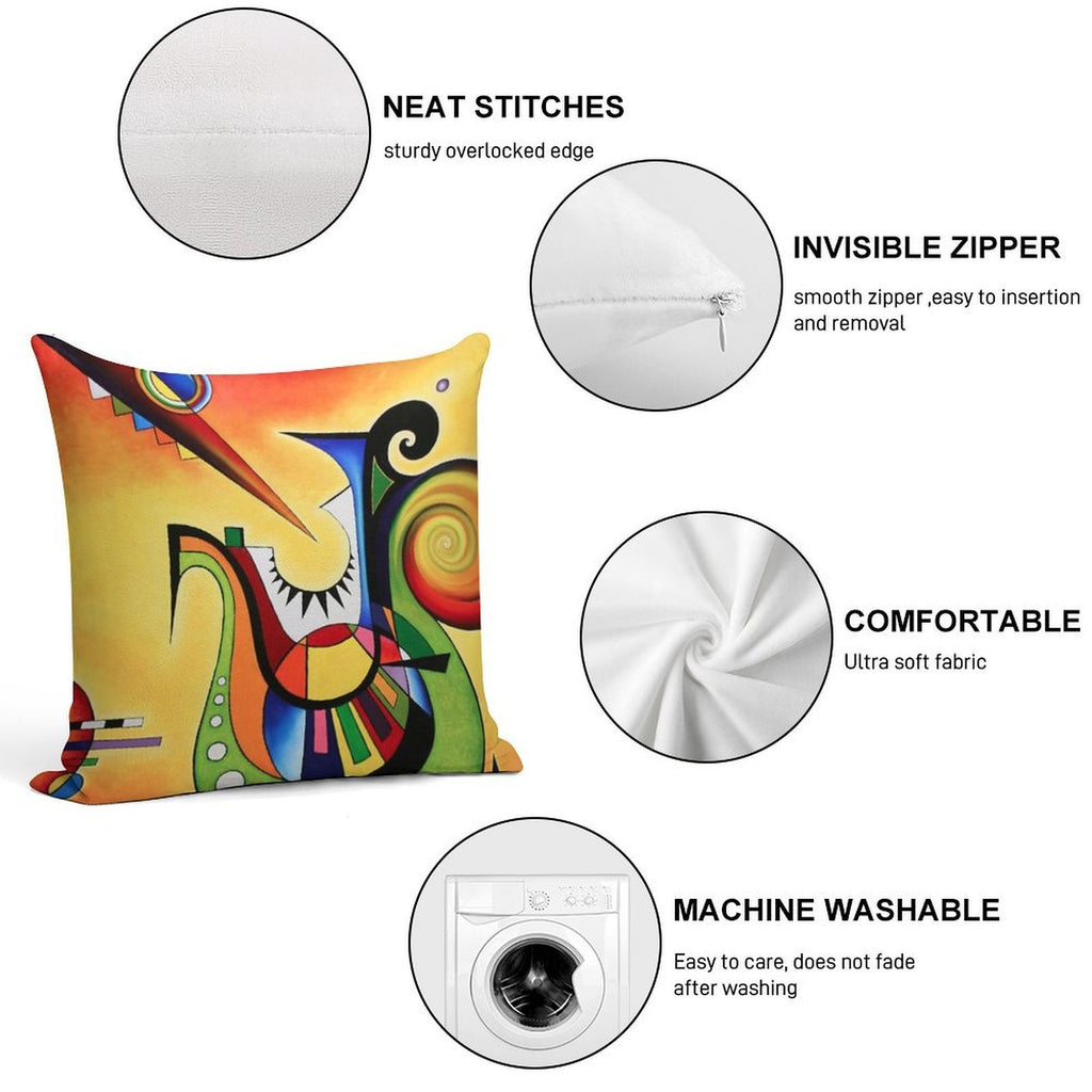 Homage to Kandinsky,  Sailing Soft Hidden Zipper Throw Pillow