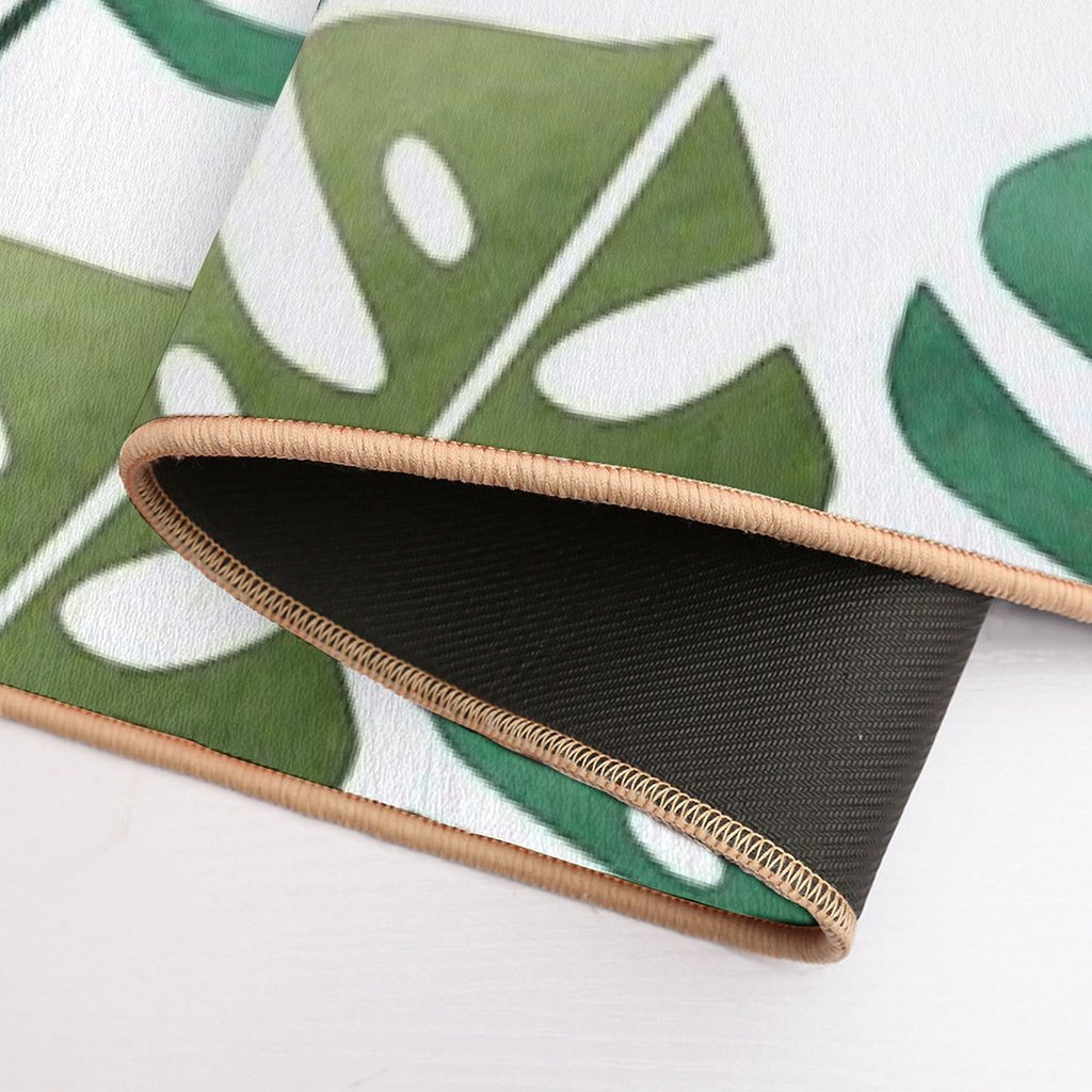 Modern Boho Monstera Leaf  Rapid-Drying Bath Mat