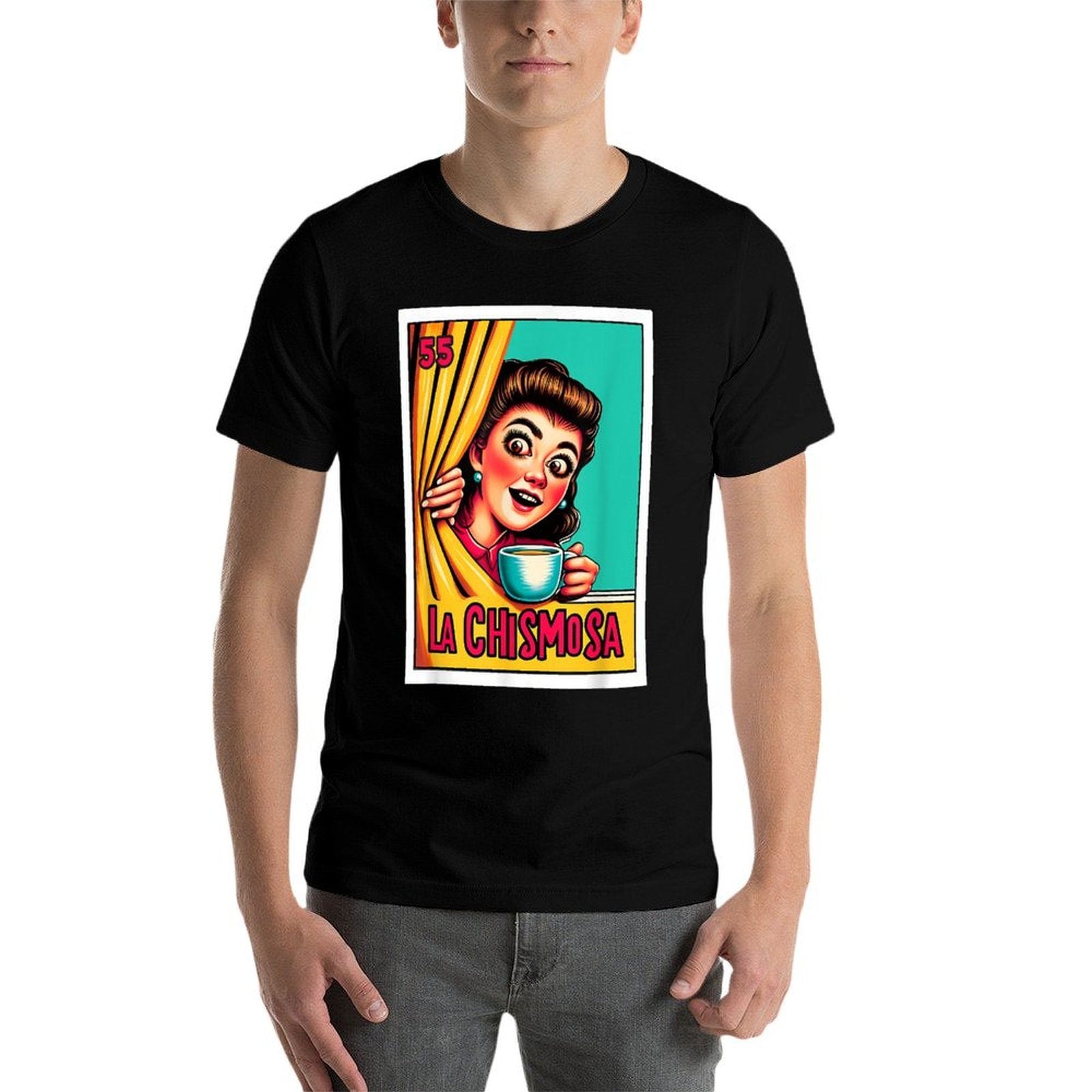 Mexican Lottery Designs Mexican La Chismosa Parody Lottery  Moisture-wicking T-Shirt