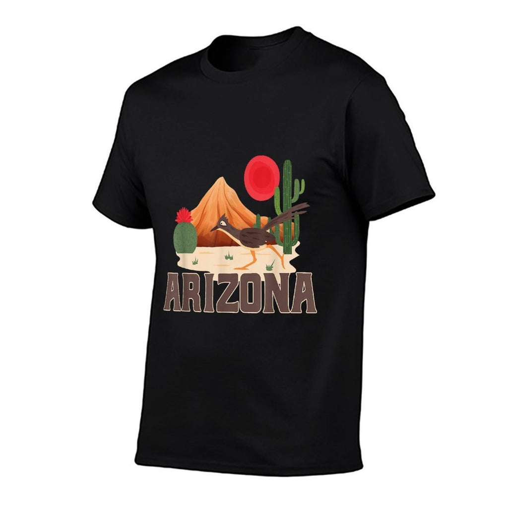 Arizona Roadrunner Retro Boho Desert Cactus  High-quality Stitching T-Shirt