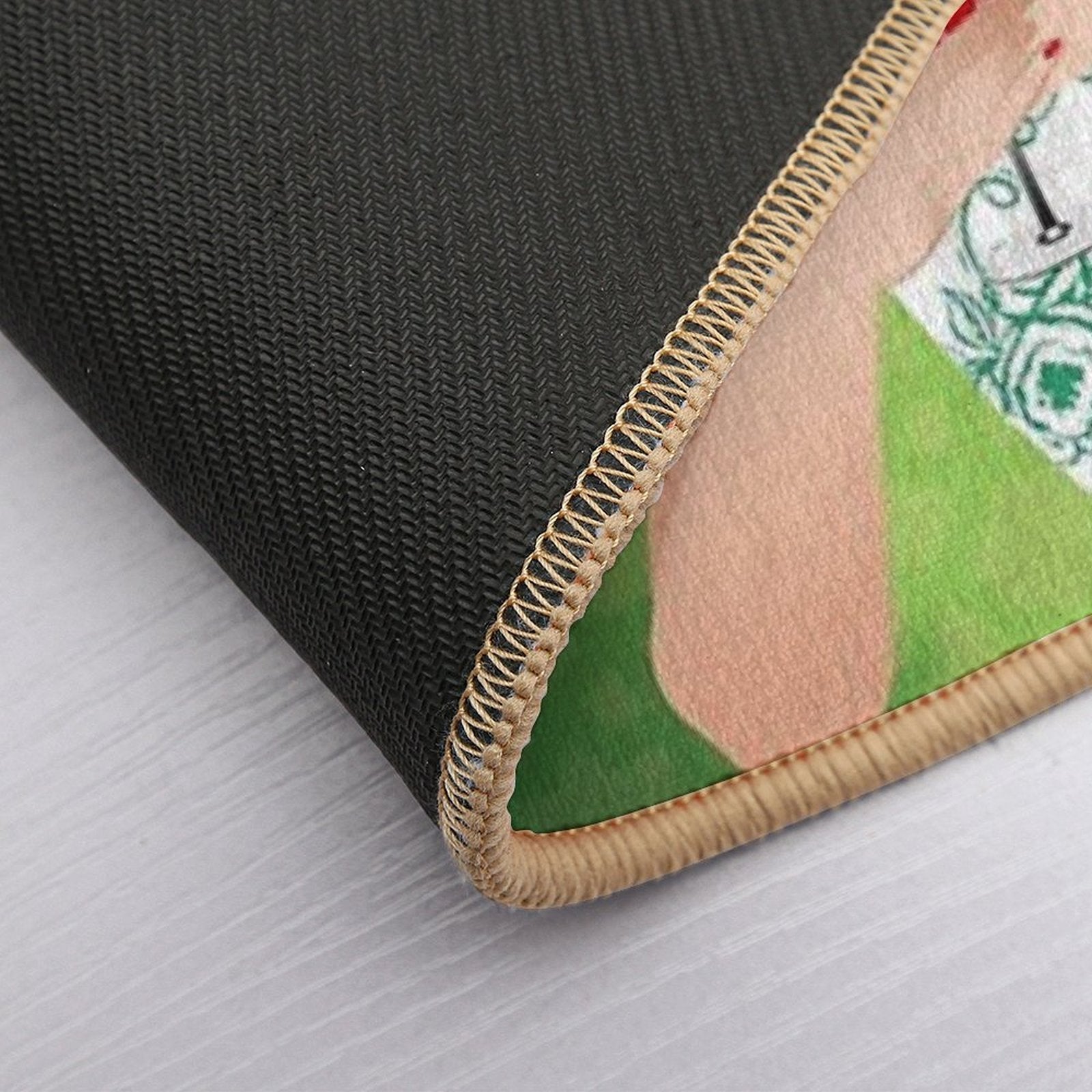 Green Flowers  Dirt-Trapping Bath Mat