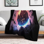 Millennium Falcon in Asteroid Field Wrinkle-free Throw Blanket