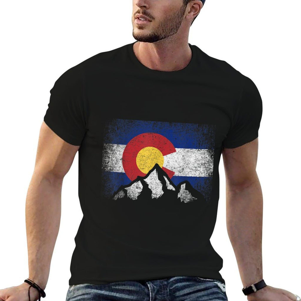 Colorado Mountain Ski Winter Gift Hiker Hiking Camping  Summer-ready Fabric T-Shirt
