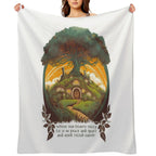 Round Doors Under A Tree - Fantasy Shrink-resistant Throw Blanket