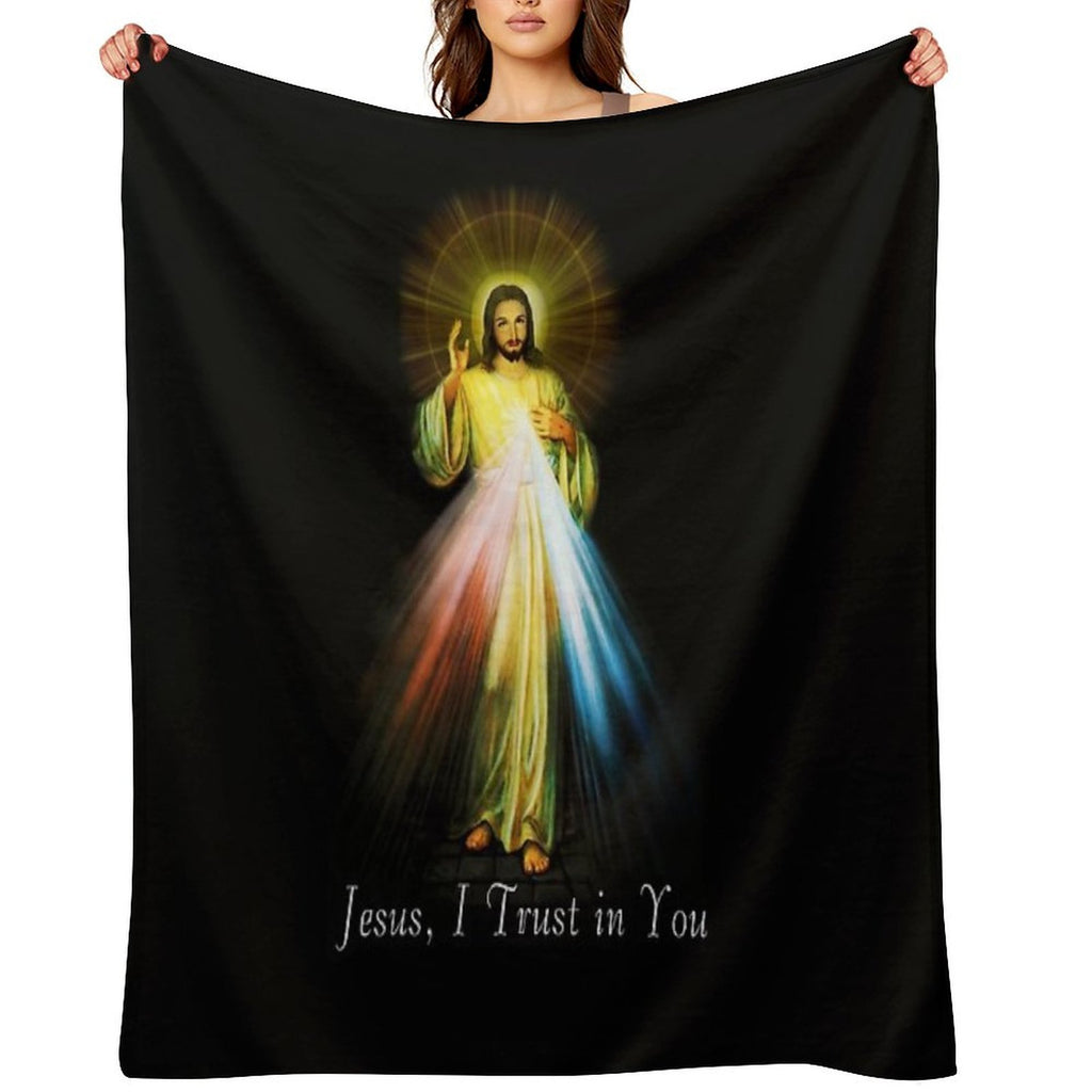 Jesus Divine Mercy Faustina Sacred Heart Catholic Velvety-soft Throw Blanket